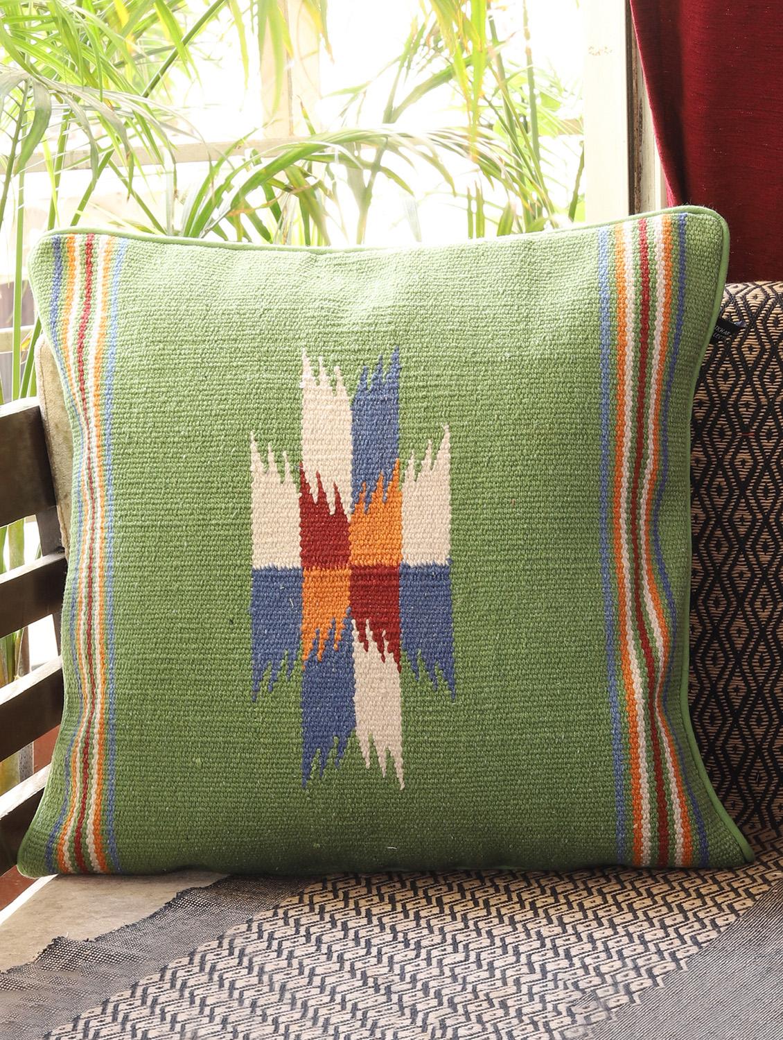 ambbi collections multicolour 100 % cotton 16x16 inch cushion cover, set of 1 - 17764669 -  Zoom Image - 0