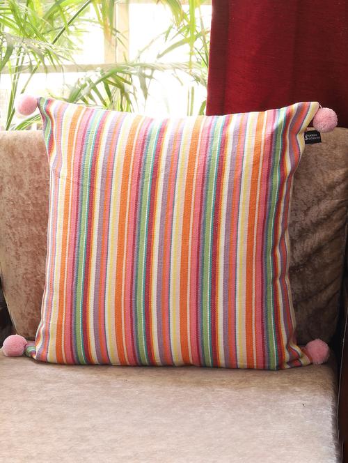 ambbi collections multicolour 100 % cotton 16x16 inch cushion cover, set of 1 - 17764671 -  Standard Image - 0
