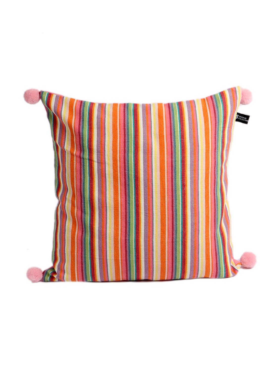 ambbi collections multicolour 100 % cotton 16x16 inch cushion cover, set of 1 - 17764671 -  Standard Image - 1