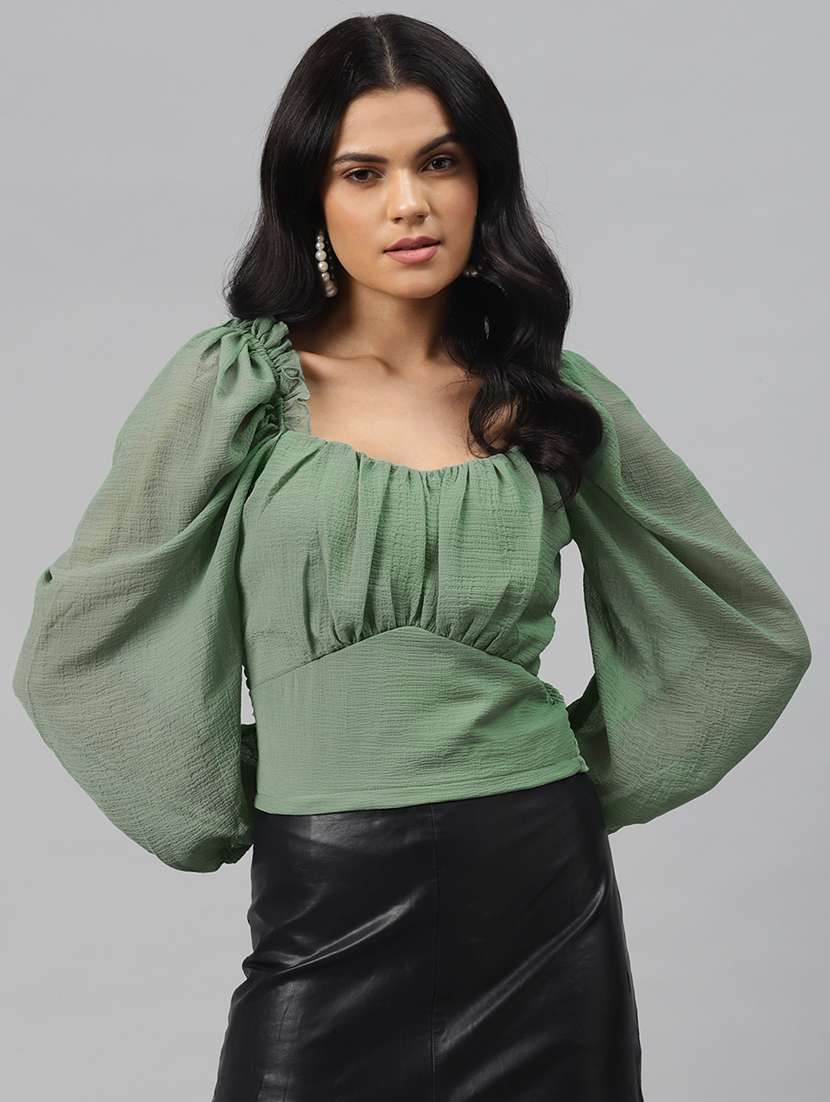 women's crop square neck top