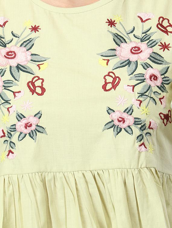 embroidered detail peplum top - 17765072 - Standard Image - 4