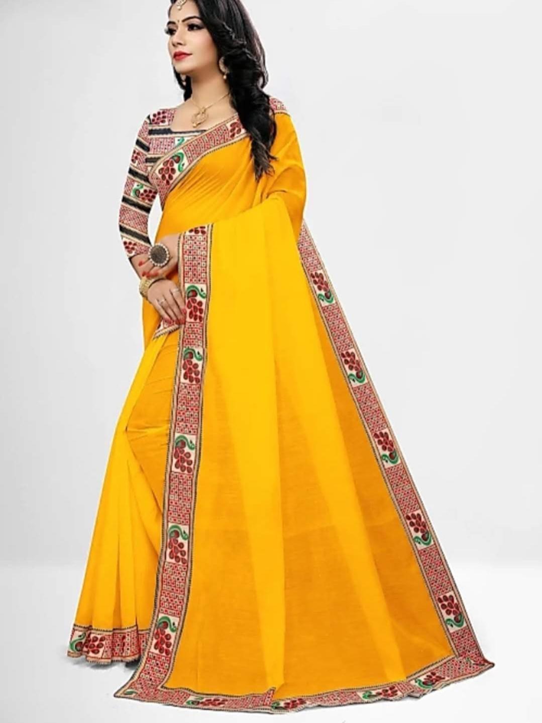saree fabric: chanderi cotton blouse: separate - 17765375 - Standard Image - 1