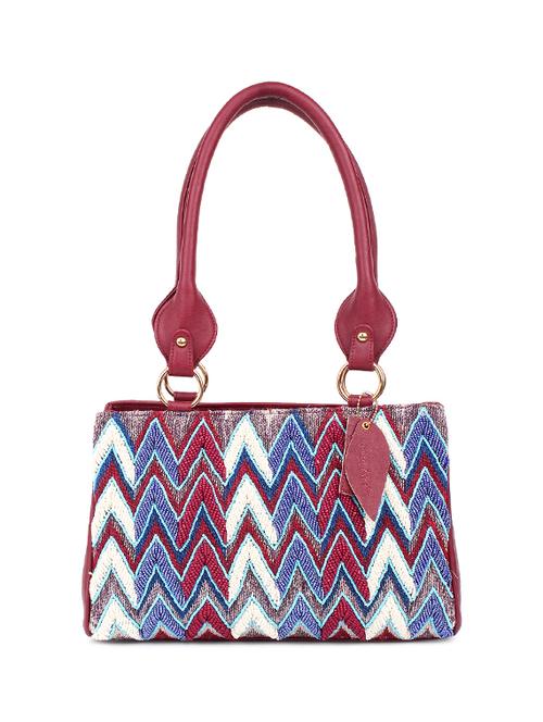 maroon leatherette (pu) handbag - 17765525 - Standard Image - 0