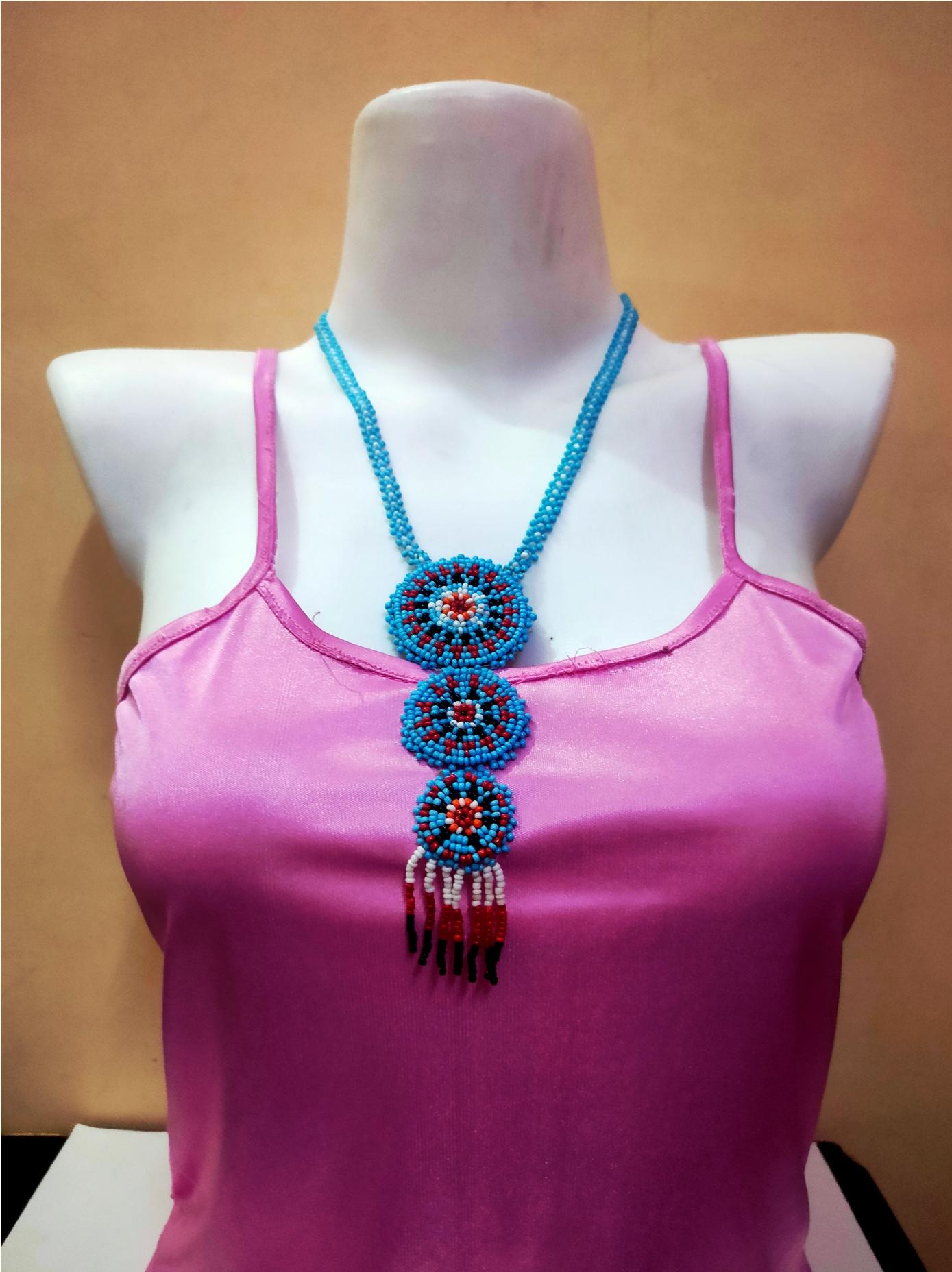 handmade glass seed beaded necklace - 17765534 - Standard Image - 1
