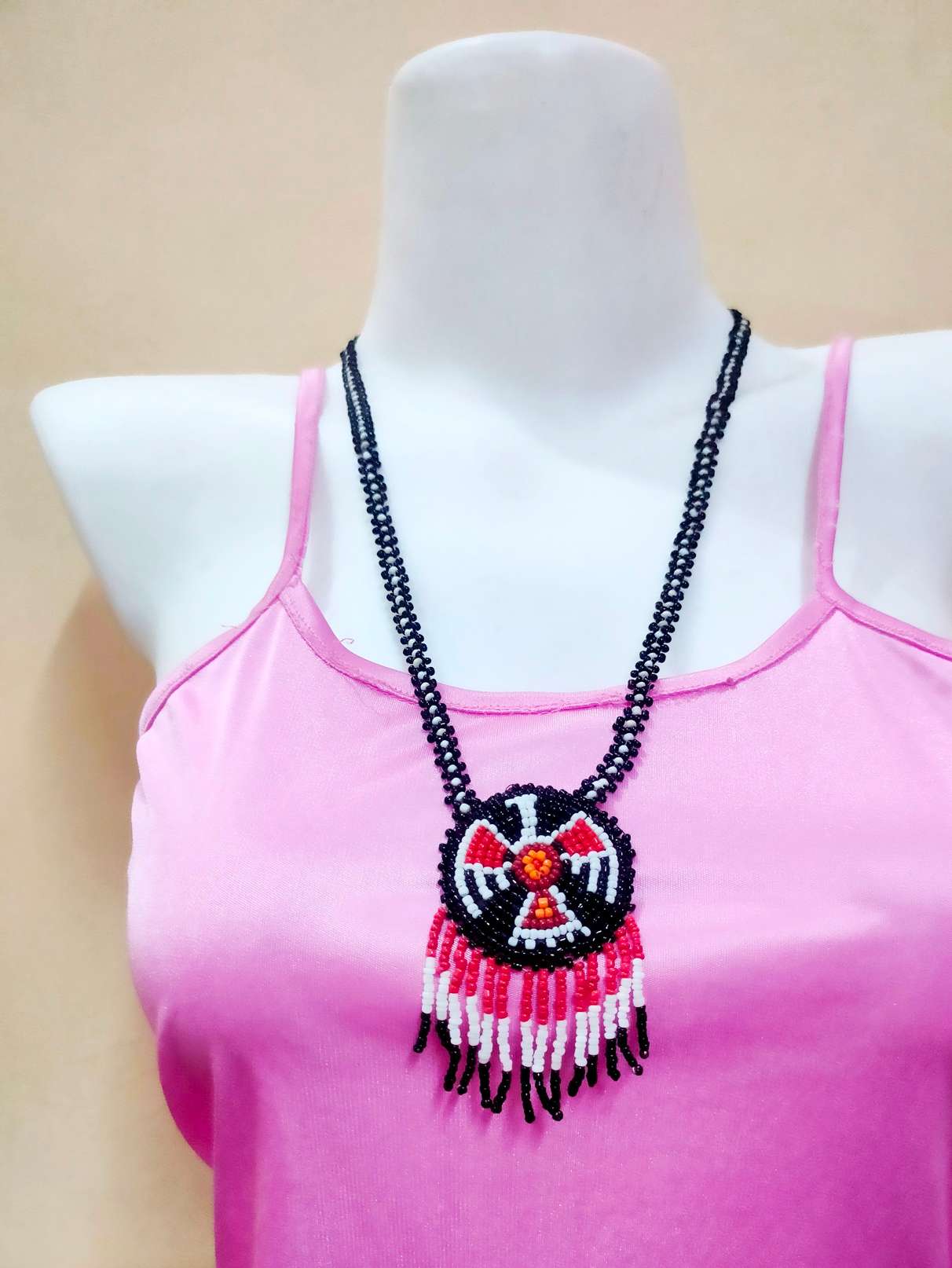 handmade glass seed beaded necklace  - 17765536 -  Standard Image - 1