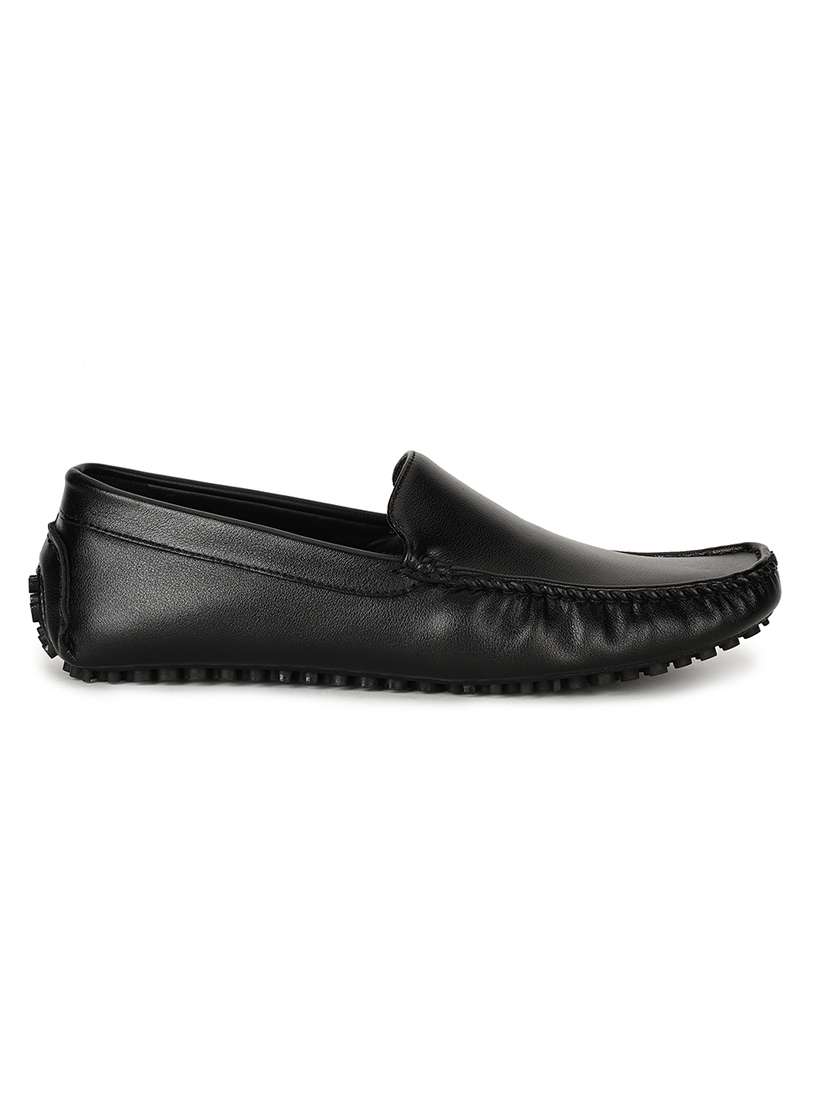 black pu slip on loafers - 17765746 -  Standard Image - 1