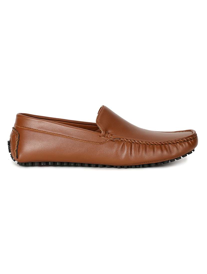 tan pu slip on loafers - 17765747 -  Standard Image - 1