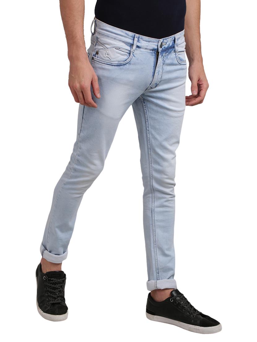 blue light washed denim jeans - 17766106 - Standard Image - 1