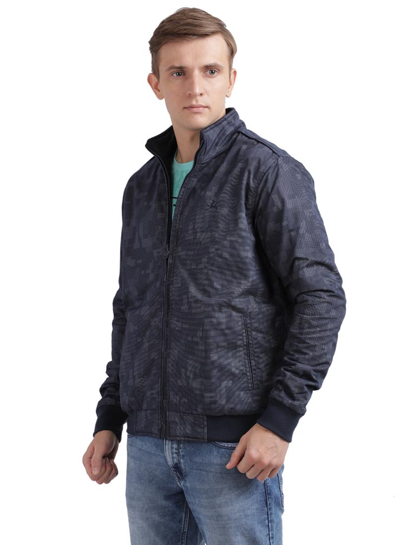 blue solid casual jacket - 17766445 -  Standard Image - 1