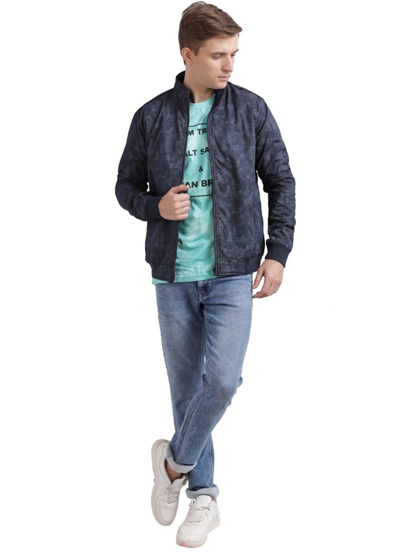 blue solid casual jacket - 17766445 - Standard Image - 4