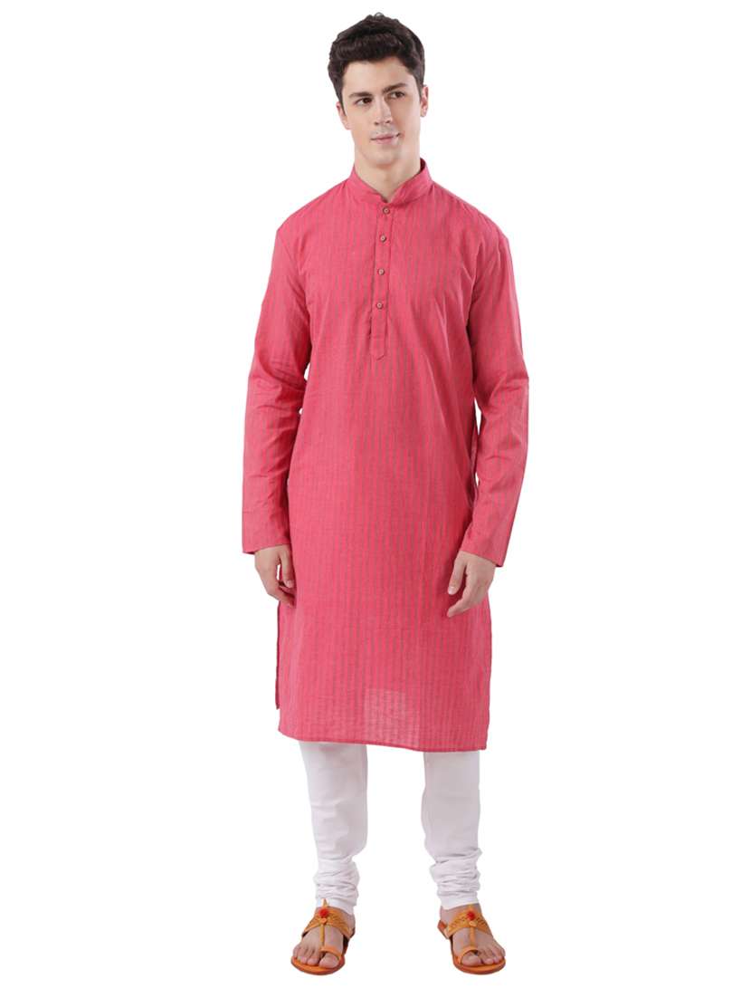 pink striped long kurta
