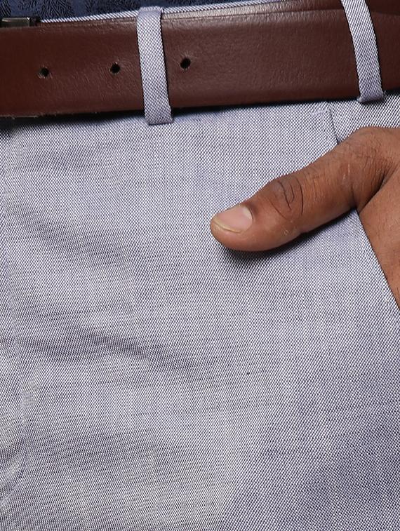 grey textured flat front formal trouser - 17768953 - Standard Image - 4