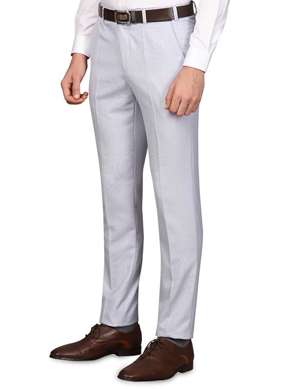 grey checkered flat front formal trouser - 17768954 - Standard Image - 1