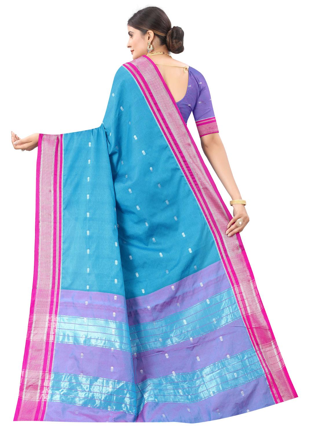 self design paithani saree with blouse - 17769261 - Standard Image - 1