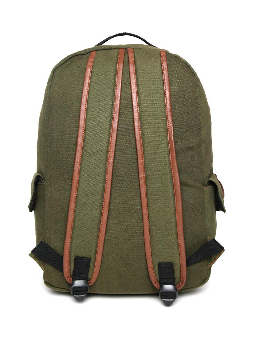 olive green cotton polyester blend backpack - 17769857 - Standard Image - 1