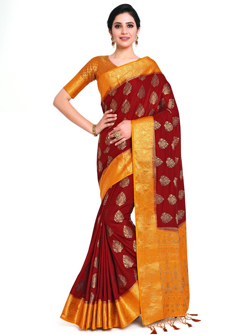 zari work kanjivaram saree with blouse - 17770703 - Standard Image - 1