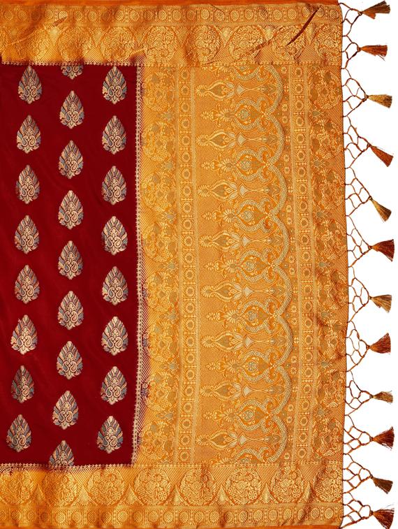 zari work kanjivaram saree with blouse - 17770703 - Standard Image - 4