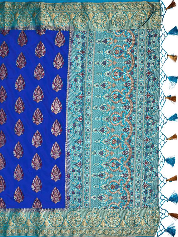zari work kanjivaram saree with blouse - 17770704 - Standard Image - 4