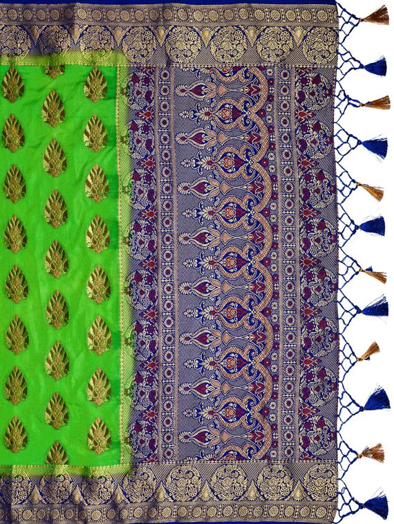 zari work kanjivaram saree with blouse - 17770705 - Standard Image - 4