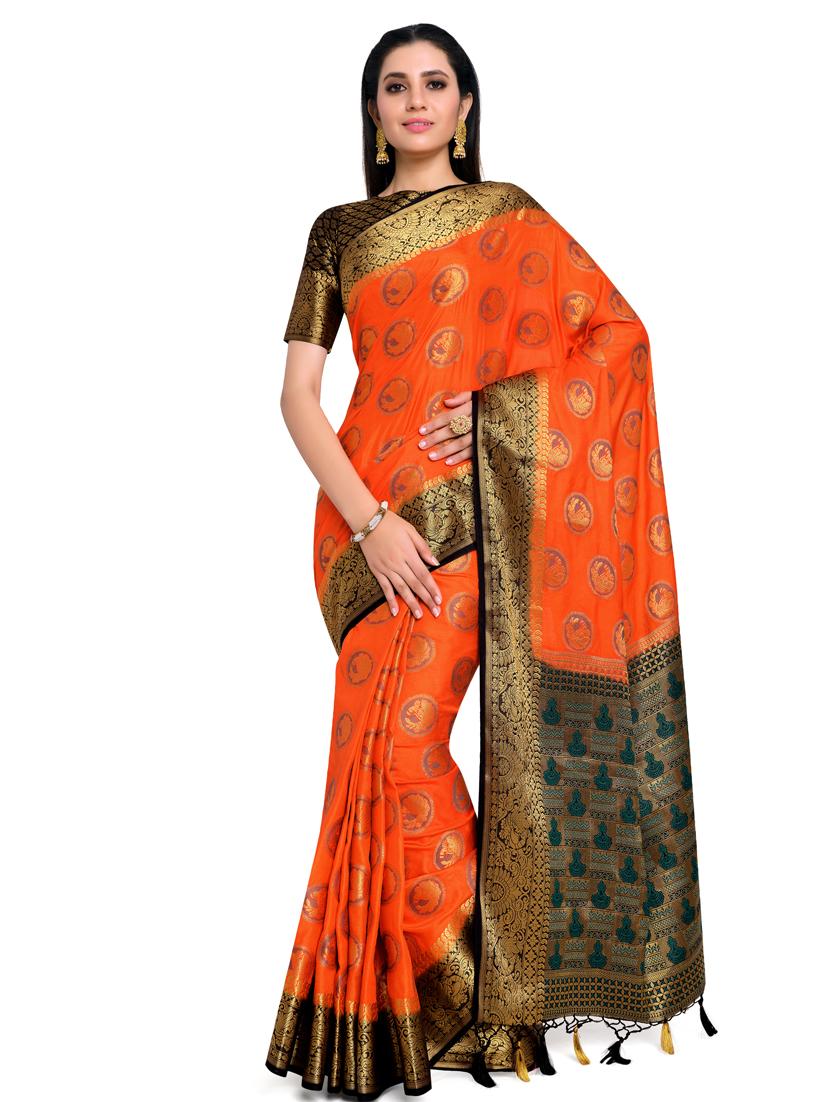 zari work kanjivaram saree with blouse - 17770711 - Standard Image - 1
