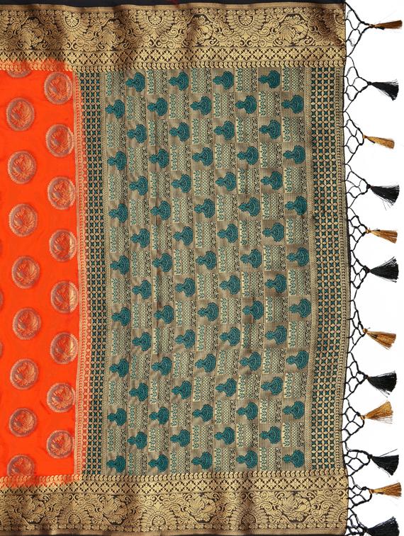 zari work kanjivaram saree with blouse - 17770711 - Standard Image - 4