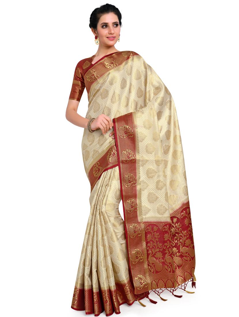 zari work kanjivaram saree with blouse - 17770715 - Standard Image - 1