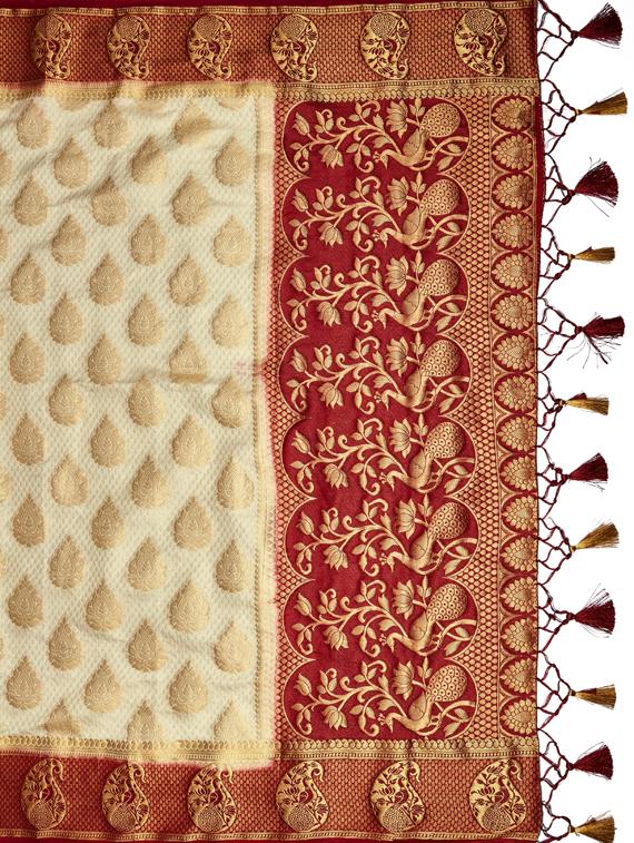 zari work kanjivaram saree with blouse - 17770715 - Standard Image - 4