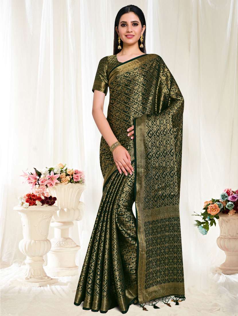 zari work mysore silk saree with blouse