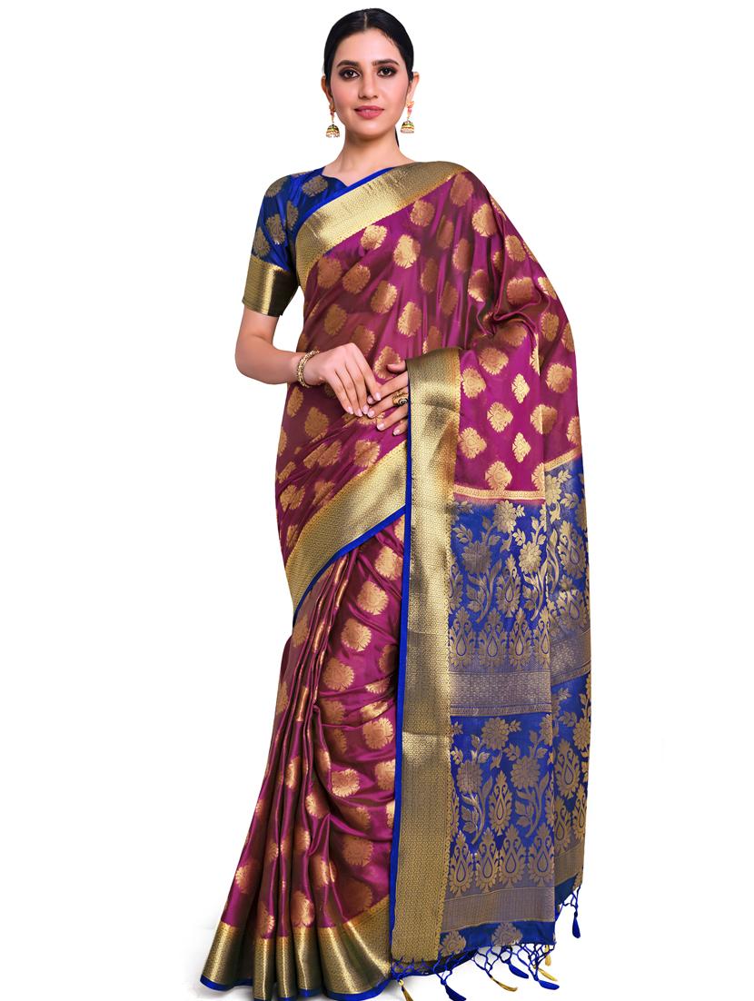 zari work kanjivaram saree with blouse - 17770719 - Standard Image - 1