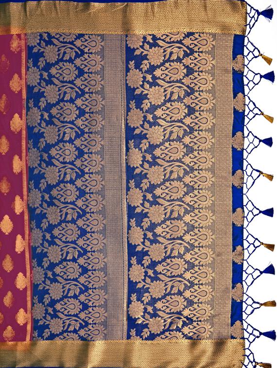 zari work kanjivaram saree with blouse - 17770719 - Standard Image - 4