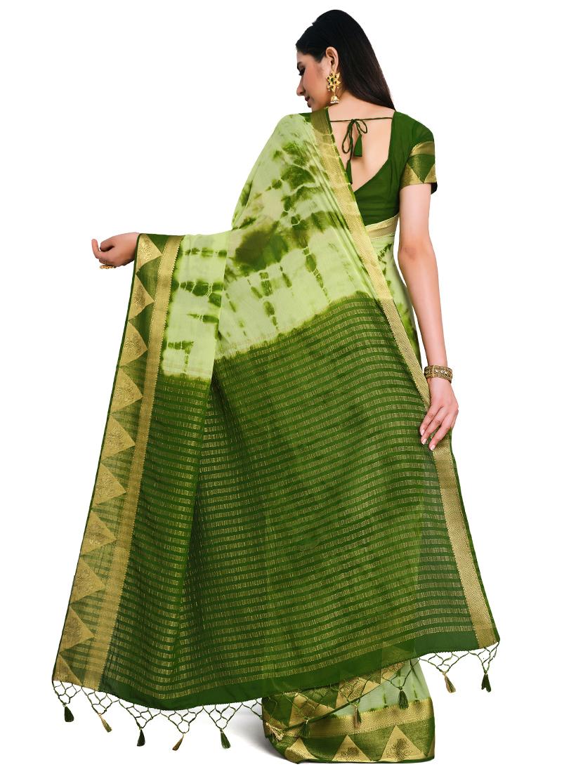 tie & dye banarasi saree with blouse - 17770745 - Standard Image - 1