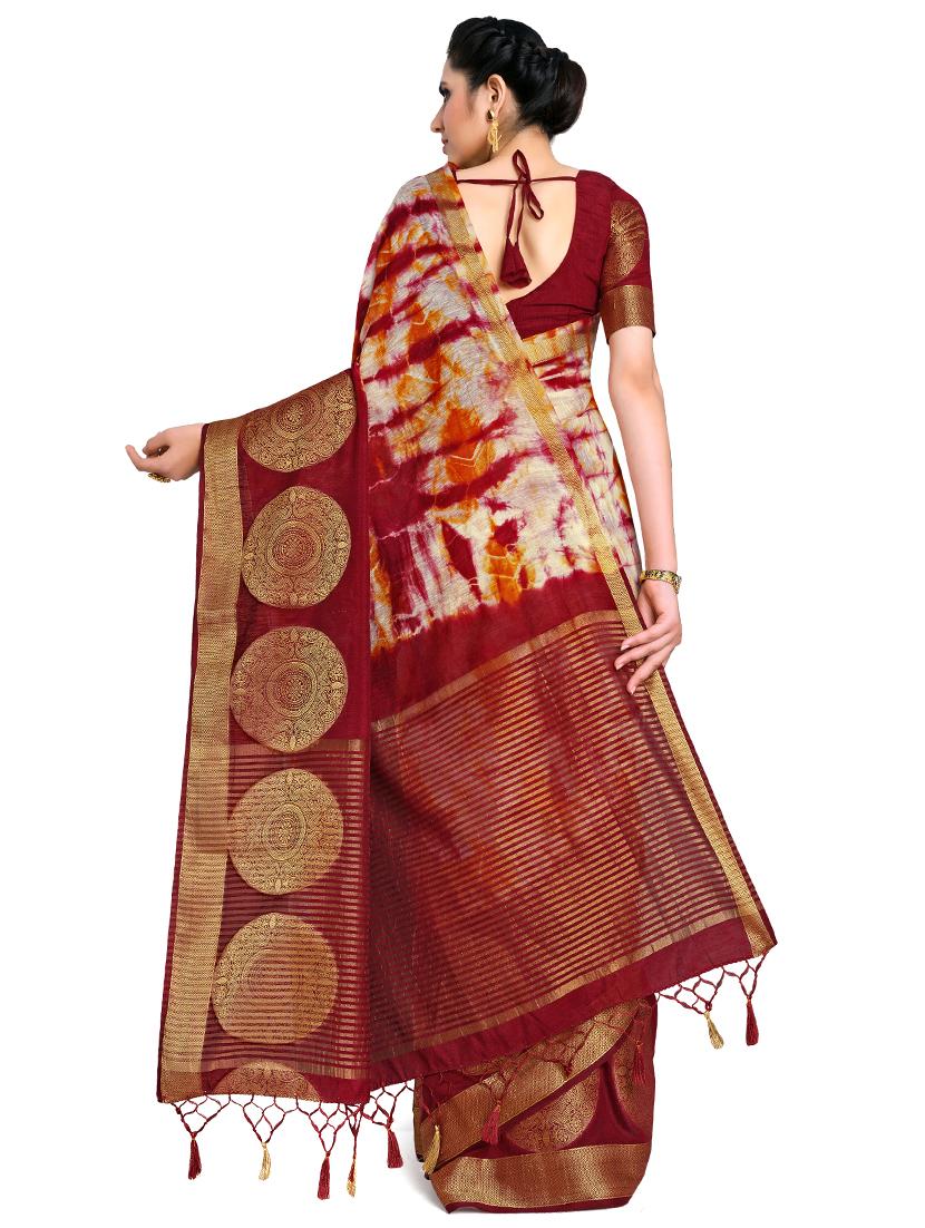 tie & dye banarasi saree with blouse - 17770746 - Standard Image - 1