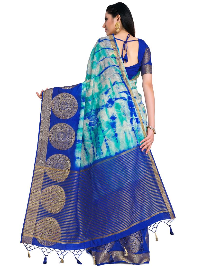 tie & dye banarasi saree - 17770747 - Standard Image - 1