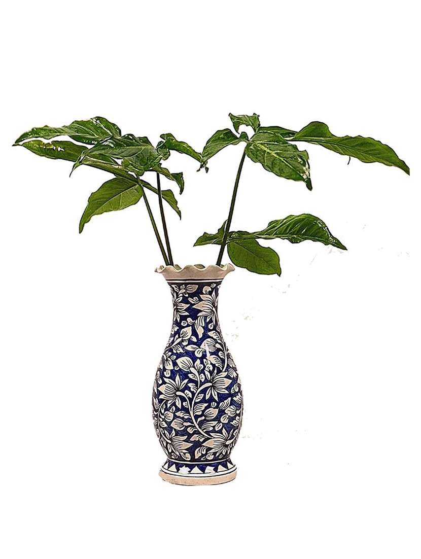 craftghar decorative flower vase for living room | made of ceramic 12 inch long vase | handmade flower vase ceramic - 17770884 -  Standard Image - 1