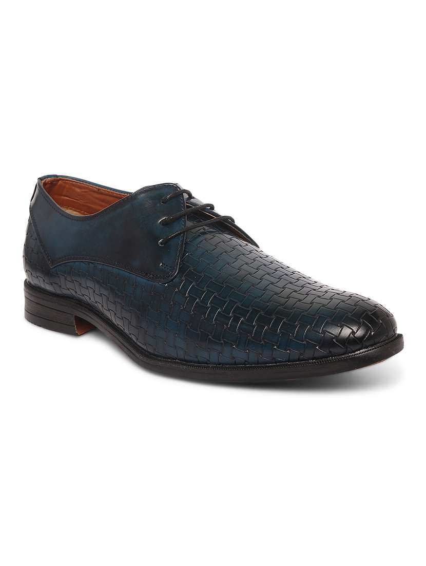 blue patent leather laceup derbies