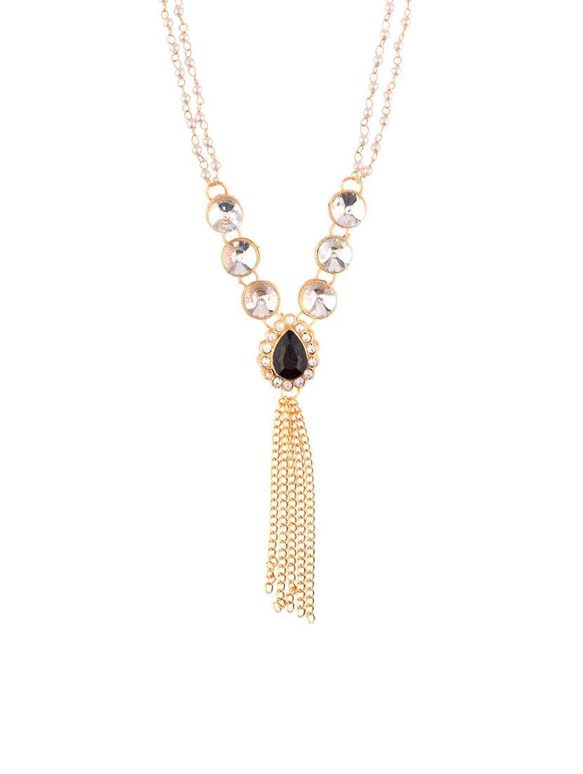 black gold plated necklaces and earring