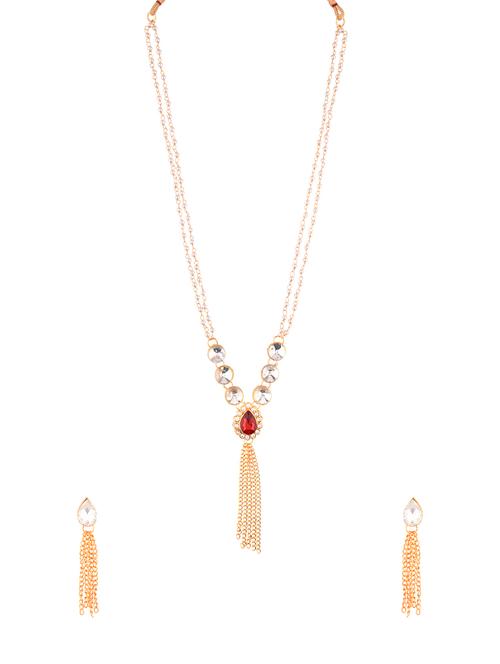 red gold plated necklaces and earring - 17772626 - Standard Image - 0