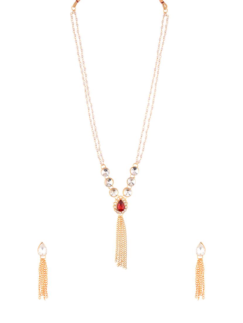 red gold plated necklaces and earring - 17772626 - Zoom Image - 0