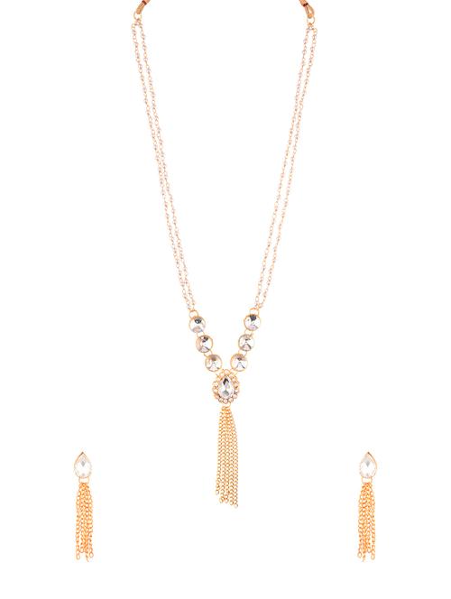 white gold plated necklaces and earring - 17772627 - Standard Image - 0