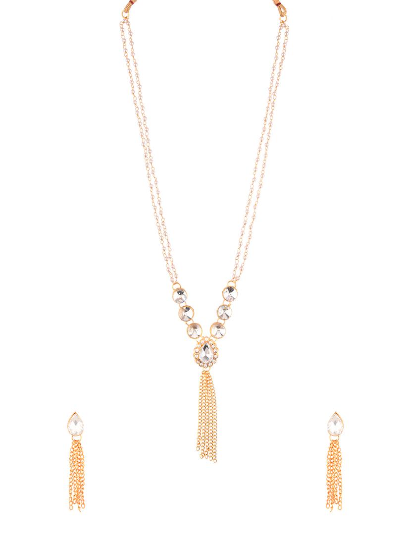 white gold plated necklaces and earring - 17772627 - Zoom Image - 0