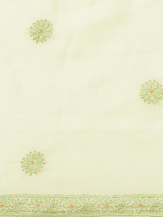 ada hand-embroidered lemon chikankari saree with blouse - 17772684 - Standard Image - 4