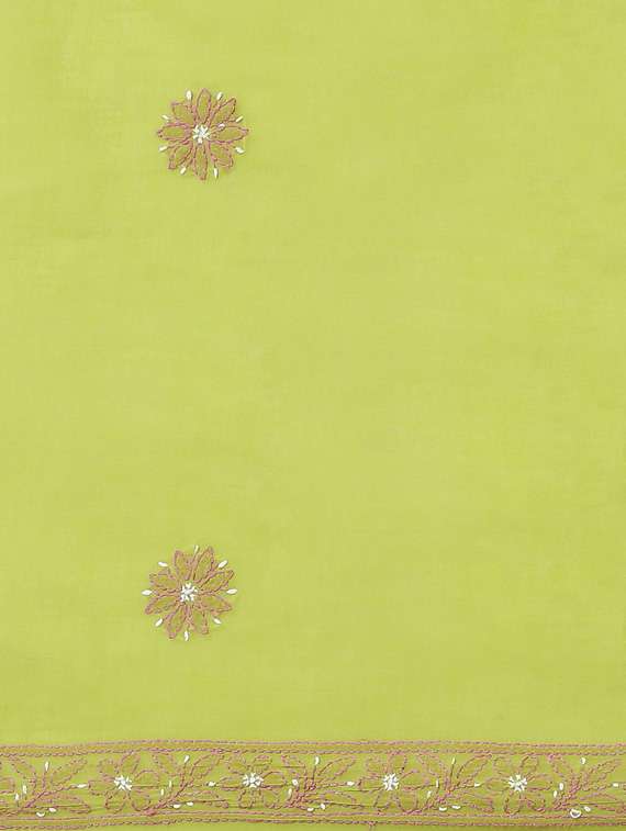 ada hand-embroidered green chikankari saree with blouse - 17772688 -  Standard Image - 4