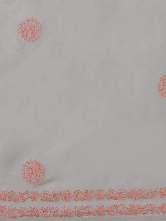 ada hand-embroidered grey chikankari saree with blouse - 17772690 -  Standard Image - 4