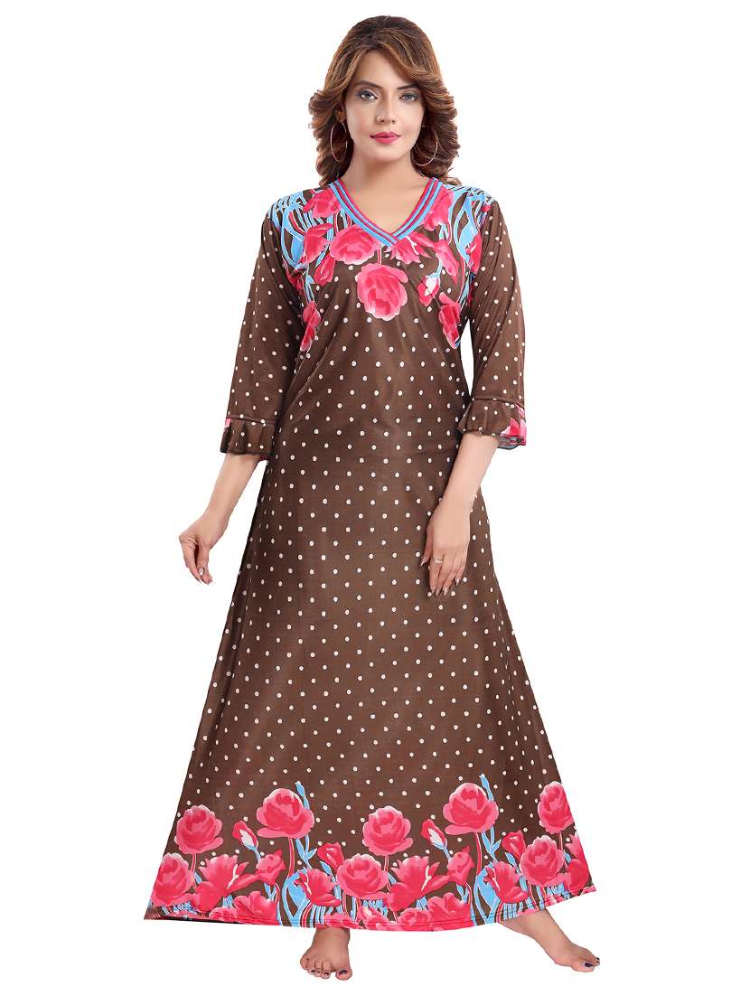 tie back printed gown