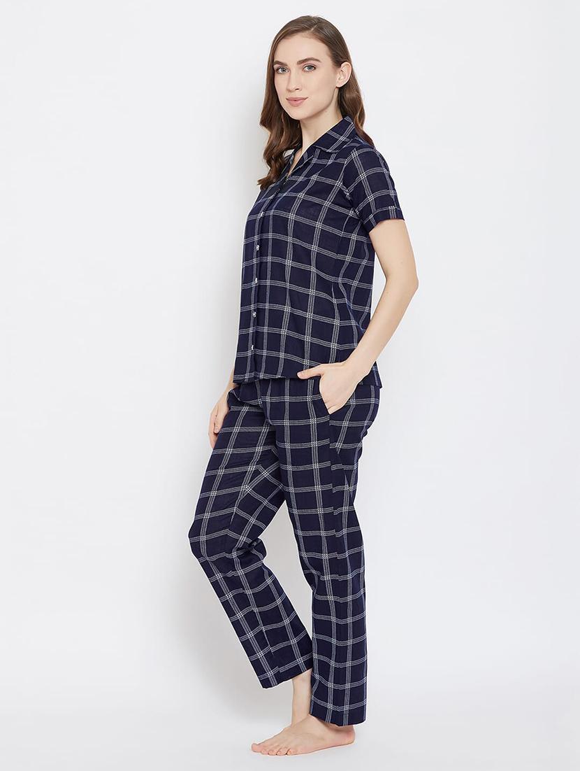 checkered nightwear pajama set - 17773269 -  Standard Image - 1