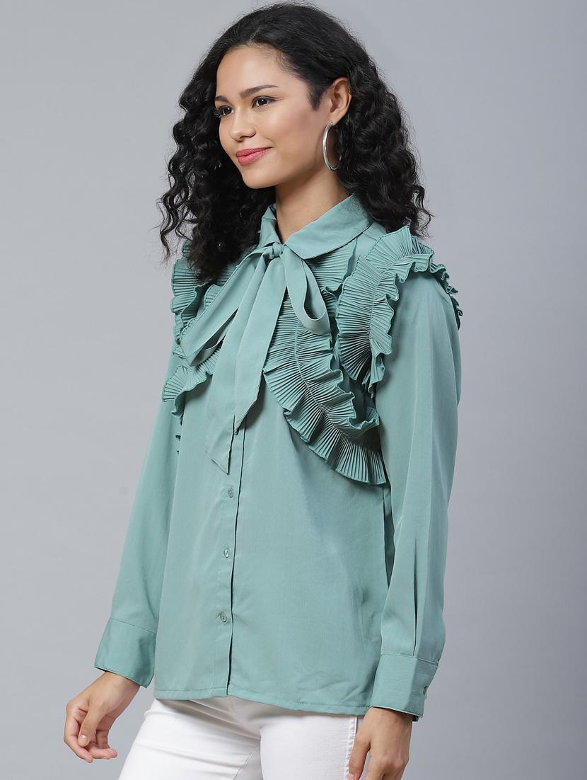 tie know frill detail regular shirt - 17773442 - Standard Image - 1