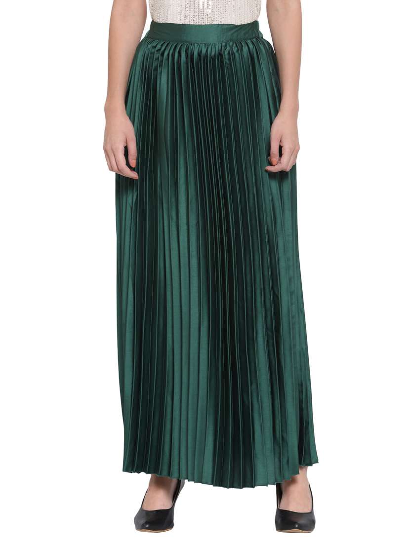 high rise pleated skirt