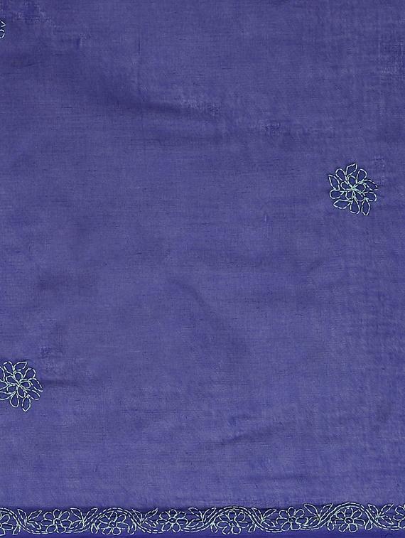 ada hand-embroidered blue chikankari saree with blouse - 17774163 - Standard Image - 4