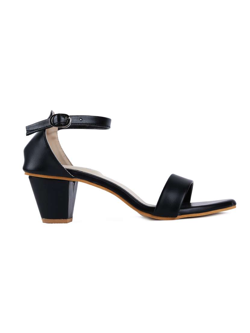 black faux leather closed back sandals - 17774449 -  Standard Image - 1