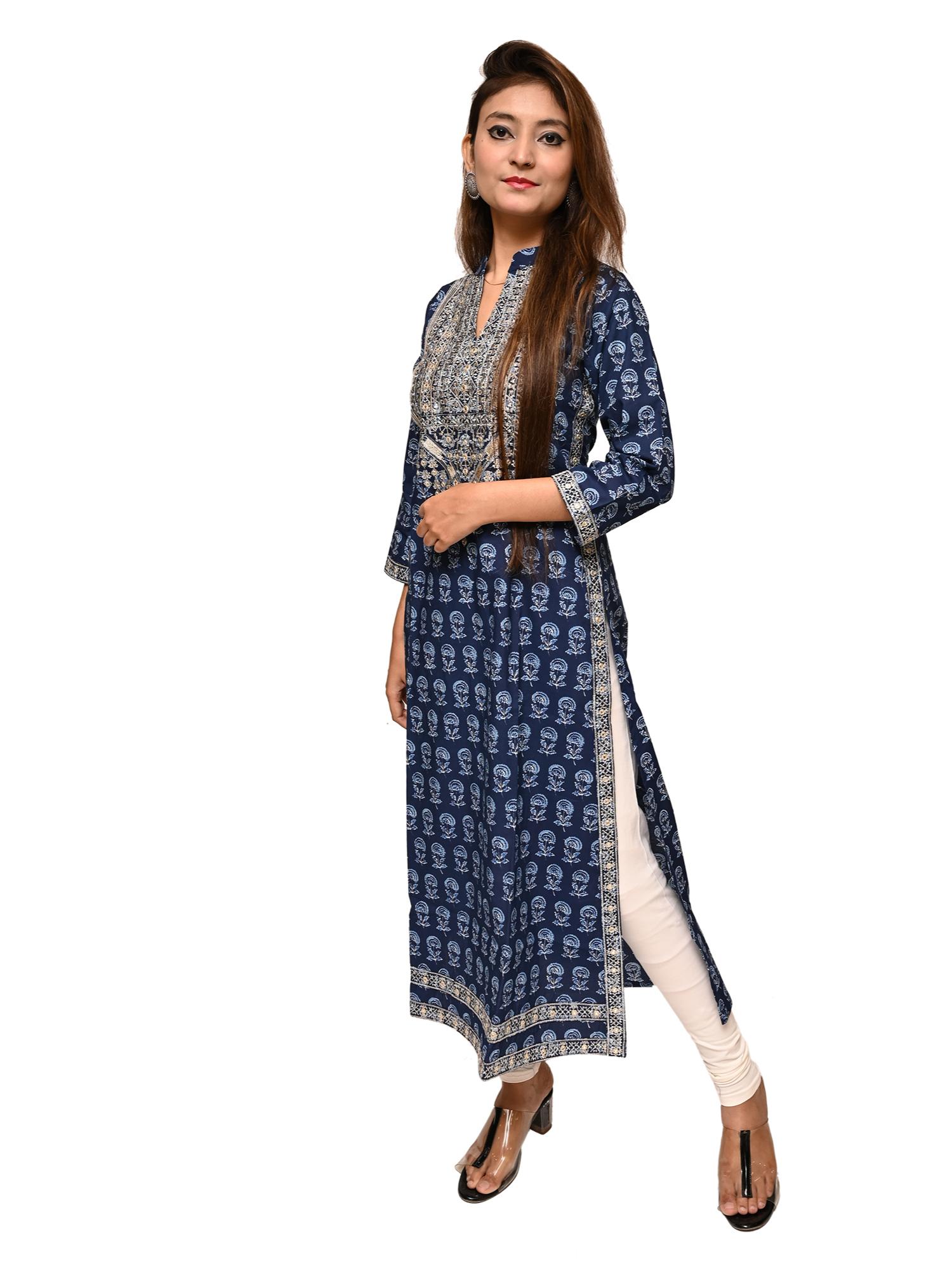 afsana flared kurta straight printed color - 17775142 - Standard Image - 4